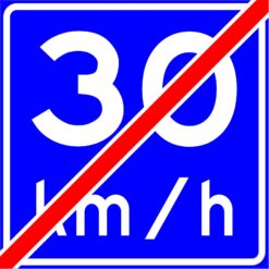 RVV Verkeersbord - A05 Einde adviessnelheid 30kmh