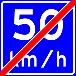 RVV Verkeersbord - A05 Einde adviessnelheid 50kmh