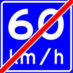 RVV Verkeersbord - A05 Einde adviessnelheid 60kmh