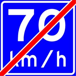 RVV Verkeersbord - A05 Einde adviessnelheid 70kmh