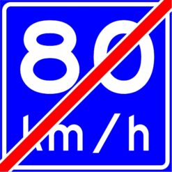 RVV Verkeersbord - A05 Einde adviessnelheid 80kmh