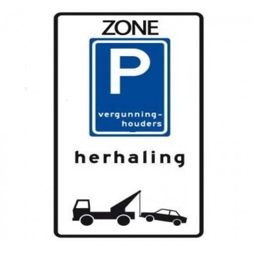 RVV Verkeersbord – E09 Zone parkeerplaats vergunninghouders met wegsleepregeling