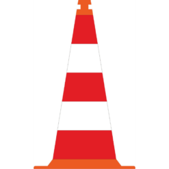 Verkeerskegels Oranje 750mm Kl.3-Wit