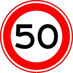 A01 maximum snelheid bord 50