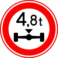 RVV Verkeersbord – C20 Inrijverbod met te hoge aslast