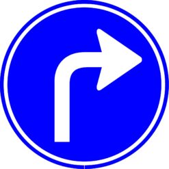 RVV Verkeersbord – D05R Verplichte rijrichting rechtsaf