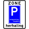 RVV Verkeersbord – E09-ZBH Herhaling parkeerzone vergunninghouders