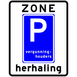 RVV Verkeersbord – E09-ZBH Herhaling parkeerzone vergunninghouders