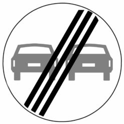 Verkeersbord – Einde inhaalverbod voertuigen