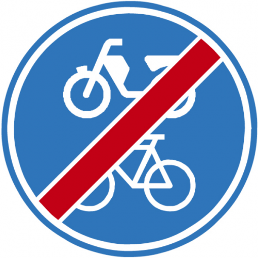 RVV Verkeersbord – G12-B Einde verplicht fiets / bromfietspad