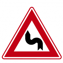RVV Verkeersbord – J05 S-bocht, eerst naar links