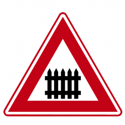 RVV Verkeersbord – J10 Vooraanduiding overweg met slagbomen