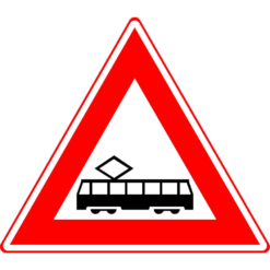 RVV Verkeersbord – J14 Vooraanduiding tramkruising