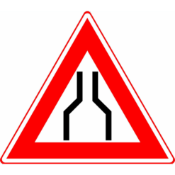 RVV Verkeersbord – J17 Vooraanduiding rijbaanversmalling aan