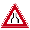 RVV Verkeersbord – J17 Vooraanduiding rijbaanversmalling aan 2 zijden