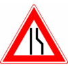 RVV Verkeersbord – J18 Vooraanduiding rijbaanversmalling rechts