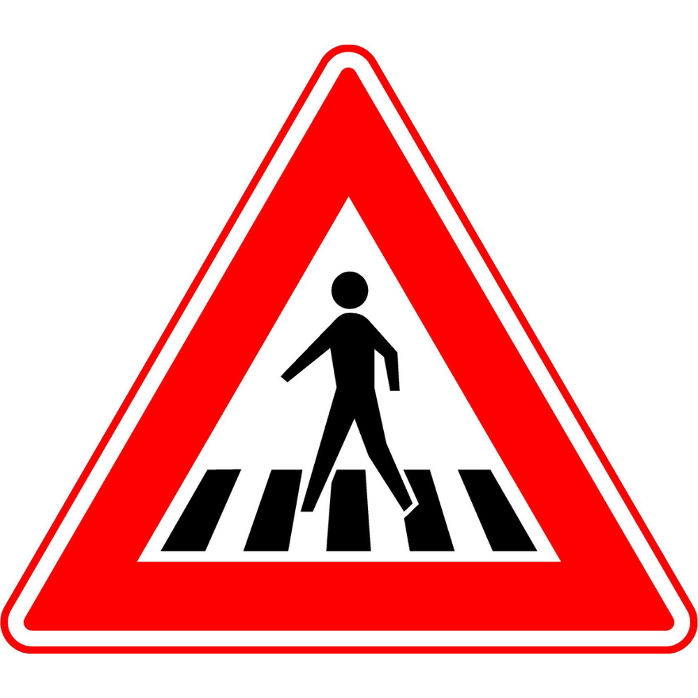 RVV Verkeersbord – J22 Vooraanduiding voetgangers-oversteekplaats