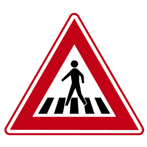 RVV Verkeersbord – J22 Vooraanduiding voetgangers-oversteekplaats