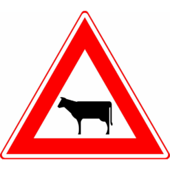 RVV Verkeersbord – J28 Vooraanduiding oversteken vee