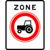 RVV Verkeersbord - C08-ZB Zone verboden voor tractors