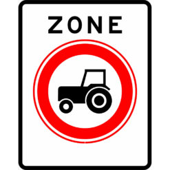 RVV Verkeersbord - C08-ZB Zone verboden voor tractors