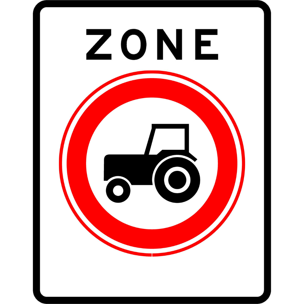 RVV Verkeersbord - C08-ZB Zone verboden voor tractors