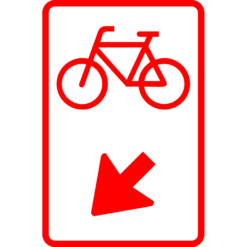 RVV Verkeersbord Wit KL3 fietsers van rijbaan verwisselen