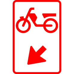 RVV Verkeersbord bromfietsers van rijbaan verwisselen naar links