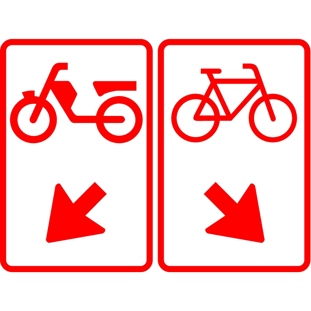RVV Verkeersbord – D105 Verplichte rijrichting voor (Brom-)fietsers