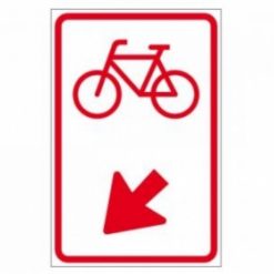 RVV Verkeersbord Wit KL3 fietsers van rijbaan verwisselen
