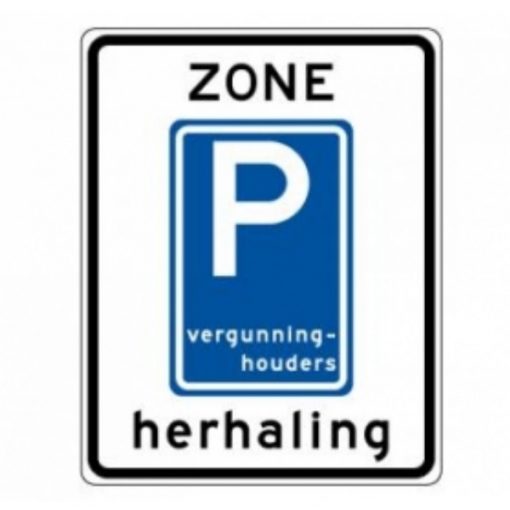 RVV Verkeersbord – E09-ZBH Herhaling parkeerzone vergunninghouders