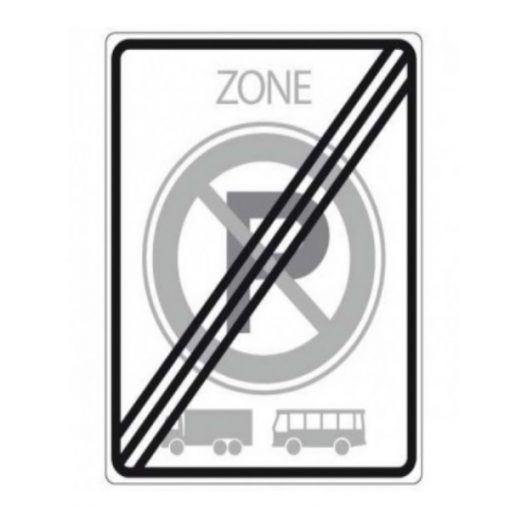 RVV Verkeersbord – E201-ZE Einde Zone parkeerverbod voor vrachtauto's en bussen.