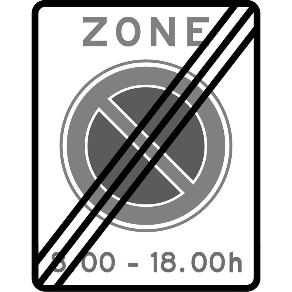 RVV Verkeersbord - E01-ZET Einde zone parkeerverbod