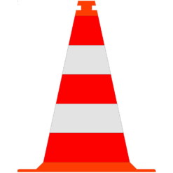 Verkeerskegels Oranje 500mm Kl.3-Grijs