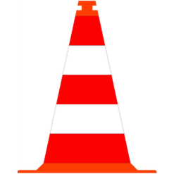 Verkeerskegels Oranje 500mm Kl.3-Wit