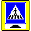 RVV Verkeersbord - L02-OB15-F Zebrapad met drempel fluor