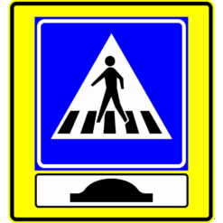 RVV Verkeersbord - L02-OB15-F Zebrapad met drempel fluor